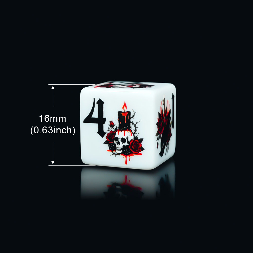 12Pcs Gothic Rose 16MM Printed - Board Game Live ulasan dan harga