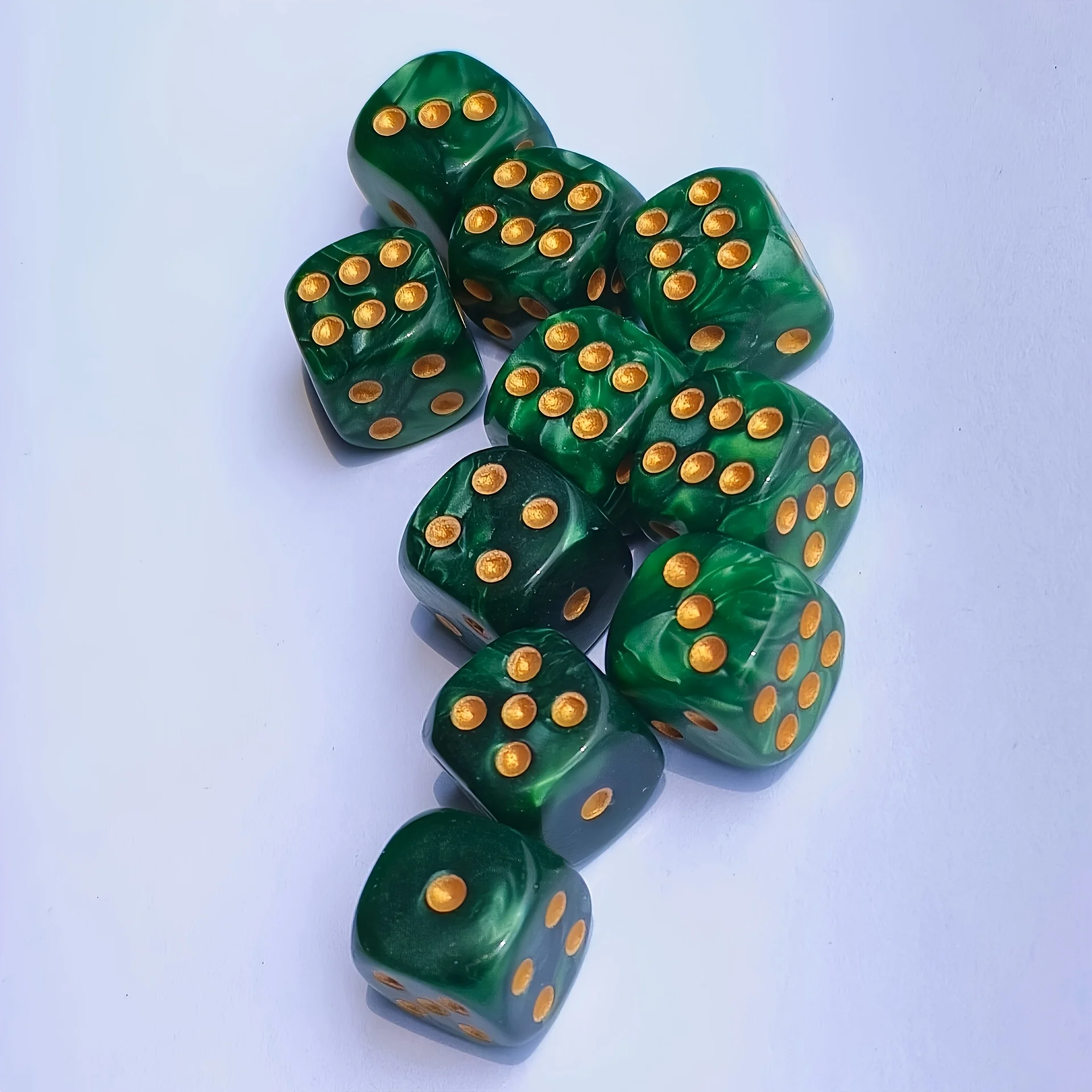 10Pcs 12mm Pearl Swirl D6 Dice - Board Game Live ulasan dan harga