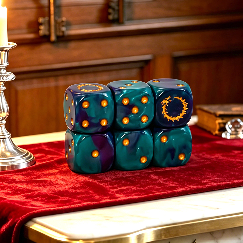 6Pcs Deep Sea Gold Flame D6 Di - Board Game Live ulasan dan harga