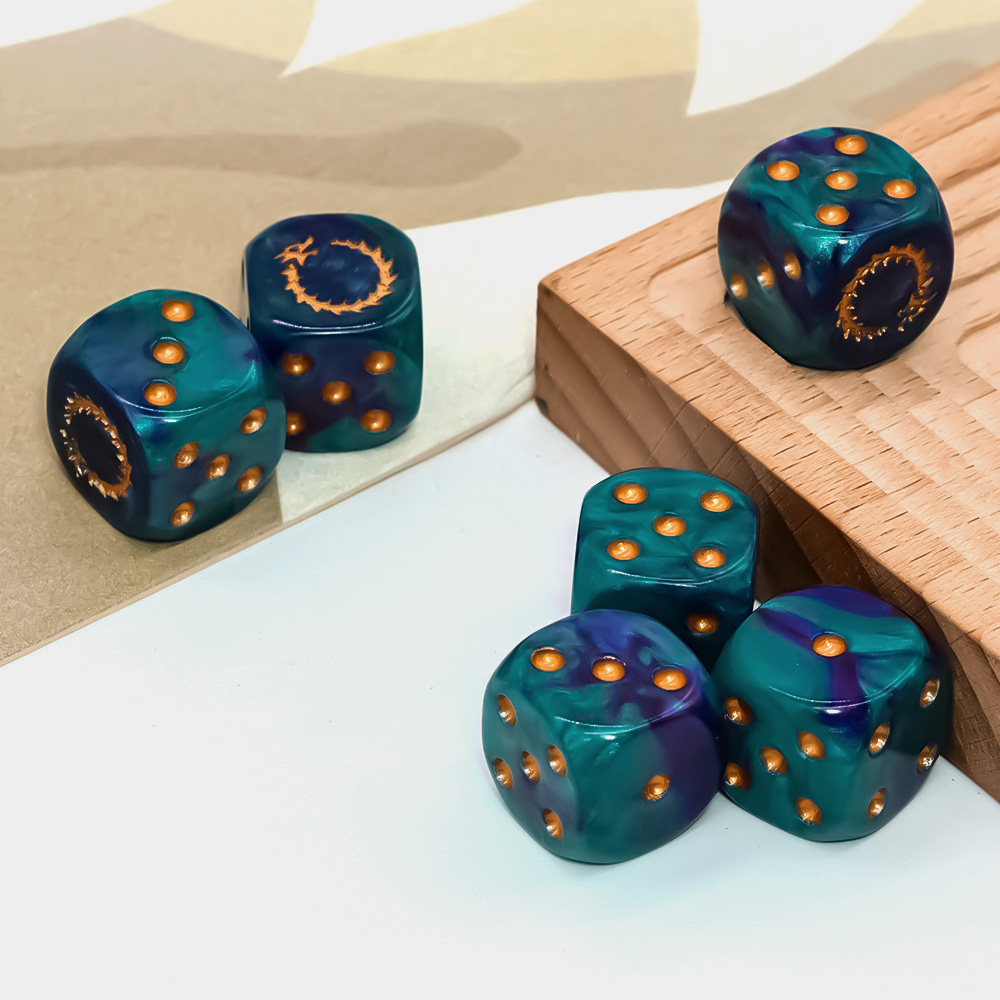 6Pcs Deep Sea Gold Flame D6 Di - Board Game Live ulasan dan harga