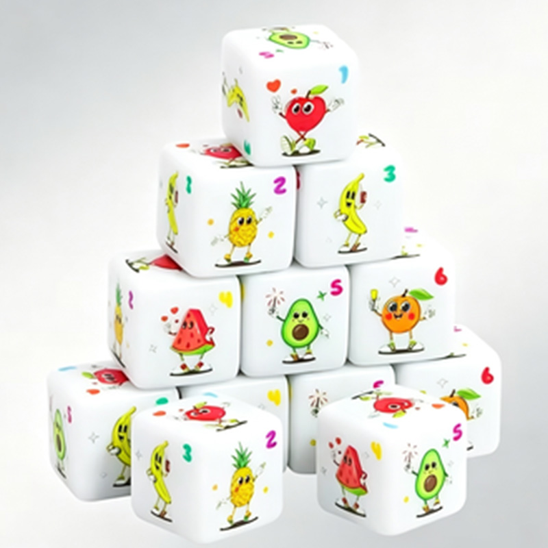 12Pcs Fruit Theme D6 Dice Set  - Board Game Live ulasan dan harga